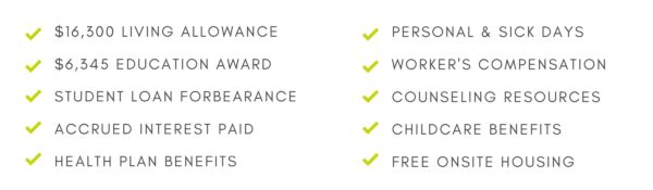 AmeriCorp Benefits List